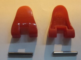 Red plastic clips